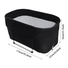 FiueStur Foldable Ice Bath Tub Large Oval Insulated Portable Bath for Athletes Outdoor Indoor Cold Hot Therapy Black