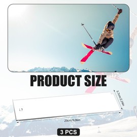 PEUTIER 3pcs Snowboard Wax Plastic Scraper, 9 x 2.2 Inches - 4mm Thick - Transparent Ski Snowboard Plastic Wax Scraper for Removing Extra Wax on Snowboards