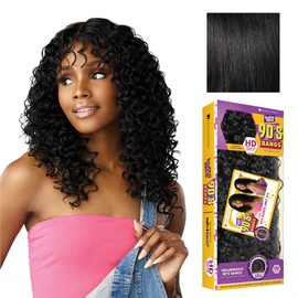 Sensationnel Butta Lace 90Sbangs Wigs - Unit 915 Glueless Wide Deep Part Synthetic Preplucked Hairline (1 JETBLACK)