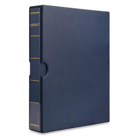 MUDOR Empty Stamp Albums Stockbook for Professional Collectors, Classic Binder with Slipcase (Blue)