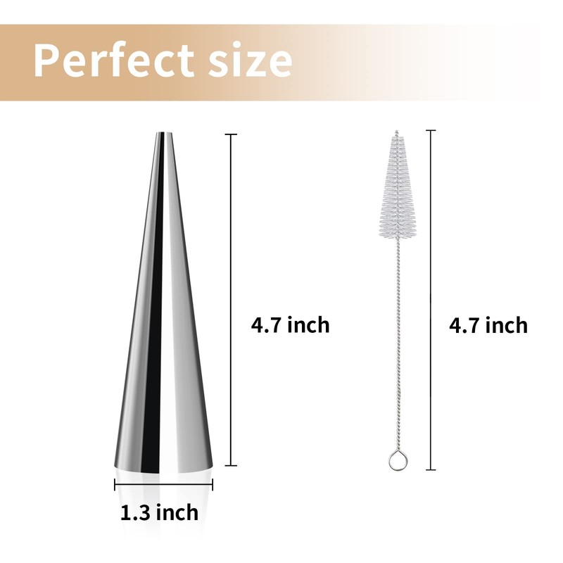 Tinfol 20 Pack 4.7Inch Cream Horn Molds, Baking Cones Cream