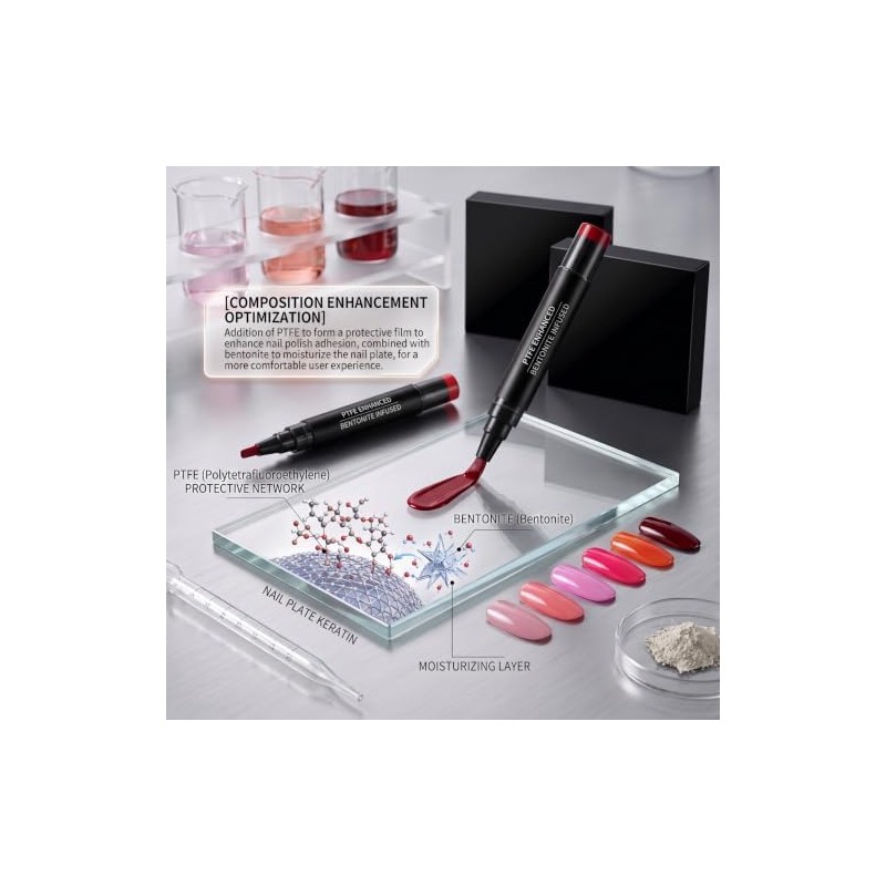 2 juegos de bolígrafos de esmalte uñas gel, 12 colores,
