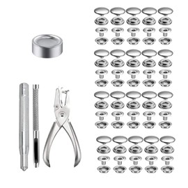 Naisfei Stainless Steel Snap Fastener Kit,200 Pieces 15mm Heavy Duty Snap Button Press Stud Cap with Pliers and 3 Setting Tools for Boat Cover, Sewing Leather Clothes, Bags,Jeans Wears,DIY Craft