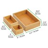 mDesign Kitchen Storage Box - Bamboo Drawer Box in Various