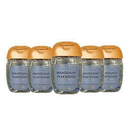 Mahogany Teakwood for Men Hand Sanitizer Set of 5 Mini Travel Size (1 oz) Men's Pocket Hand Sanitizers and Pocket Holder (Package May Vary)