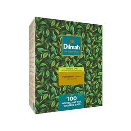 Dilmah Lemon & Lime Flavoured Pure Ceylon Black Tea - Caja con 100 piezas
