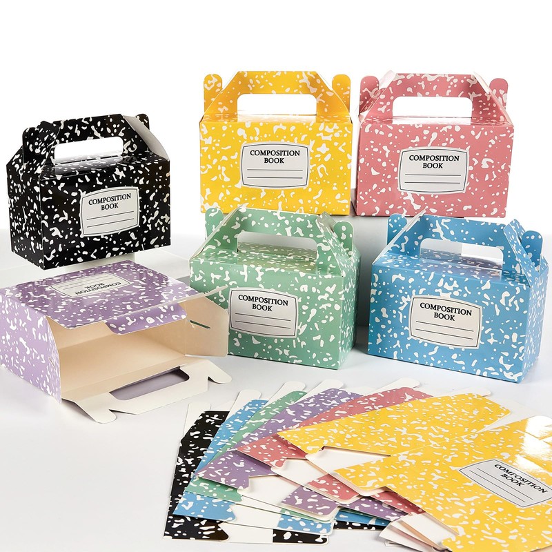 Yiaoyinnz 12Pcs Back to School Gift Boxes Composition Notebook Treat