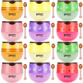 DMSKY Bálsamo labial de abeja Honey Pot 12 unidades, mascarilla hidratante para labios durante la noche, máscara hidratante para dormir, prevención seca y agrietada, reduce las líneas de los labios