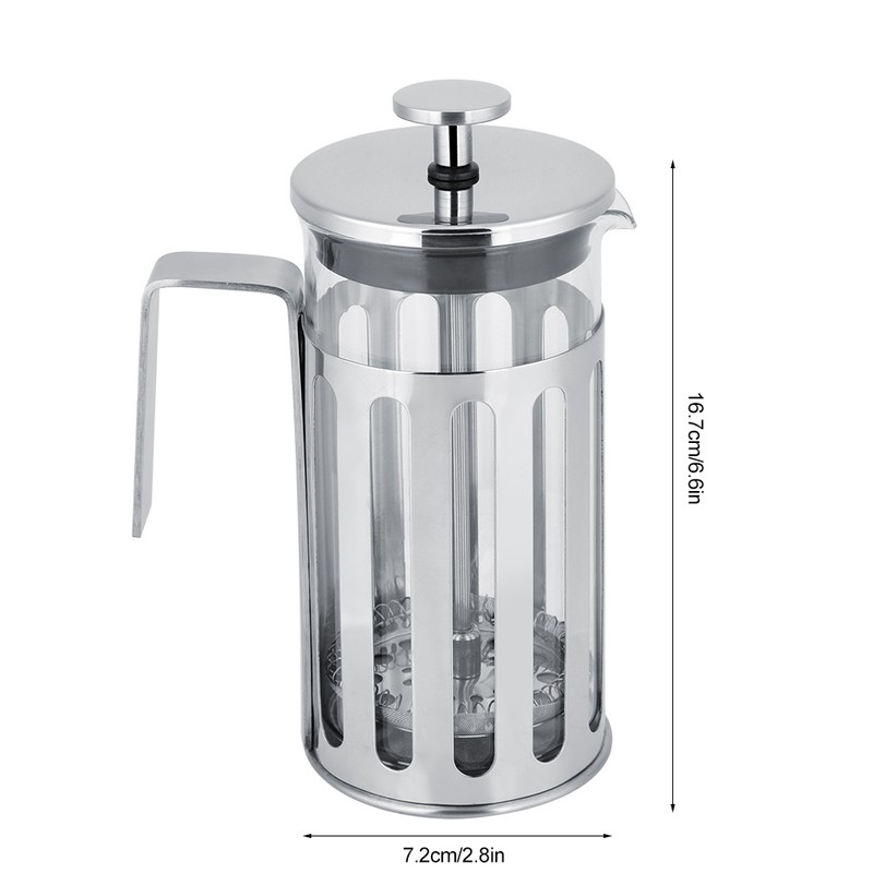 Stainless Steel Glass French Press Filter Coffee Pot Household Tea