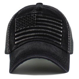 KBVT-838 BLK Flag USA America Military Thin Blue Line Thin Red Line Vintage Distressed Baseball Cap Dad Hat Unisex Adjustable