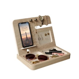 Namore Organizador de Buró para Mujer AURA con Joyero, Soporte para Celular, Aretes, Collares y Accesorios | Organizador Elegante para Escritorio | Regalo Original para Mujer