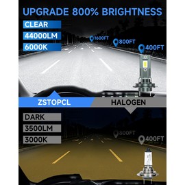 ZSTOPCL Compatible with Hyundai Sonata 2011-2014 Fog Bulbs, High&Low Beam Fog Light Bulbs Combo, 800% Super Bright 6000K Cool White, Plug and Play, Pack of 6