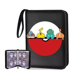 Premium Collector Album & Card Binder - 4 Pocket Card Folder for MTG, TCG, Sports Cards - Includes 50 Removable Sleeves, Holds 400 Cards - 3-Ring Zipper Sports Book