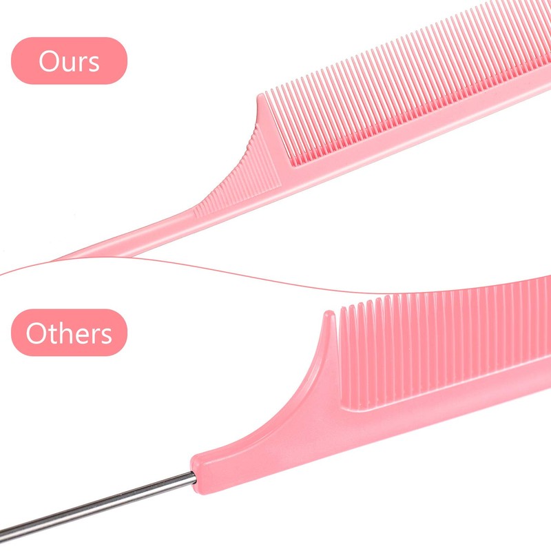 3 Pack Tail Comb Carbon Fiber Rat Tail Styling Comb