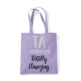 Miammo TA stands for totally amazing teacher appreciation statement tote shopping bag - Lavender