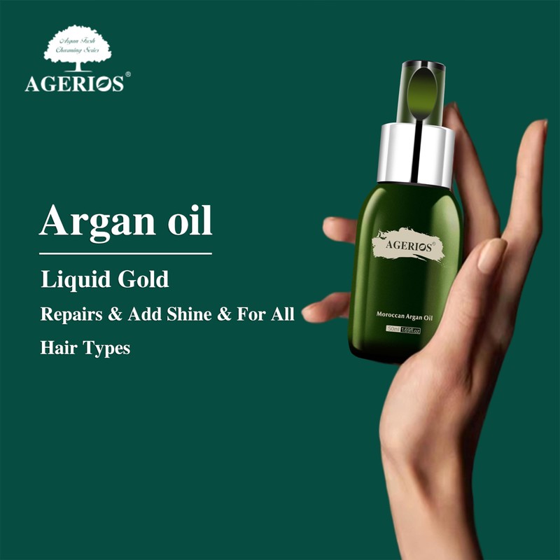 Agerios Agerios Moroccan Argan Oil, Non-Greasy, Easy To Absorb, Suitable