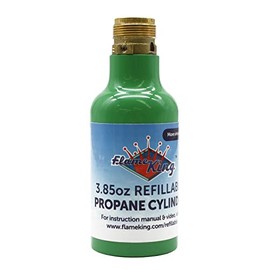 Flame King Refillable 1/4-lb Empty Refillable Propane Cylinder Tank - Reusable & Transportable - Safe and Legal Refill Option - UL1769 listed