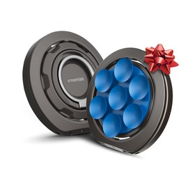 Smartish® MagSafe Suction Mount - WallFlower - 3 in 1 Reversible Magnetic Phone Grip Finger Loop, Suction Mount, Kickstand w/Universal MagSafe Adapter Kit for Apple iPhone - Blues on The Green