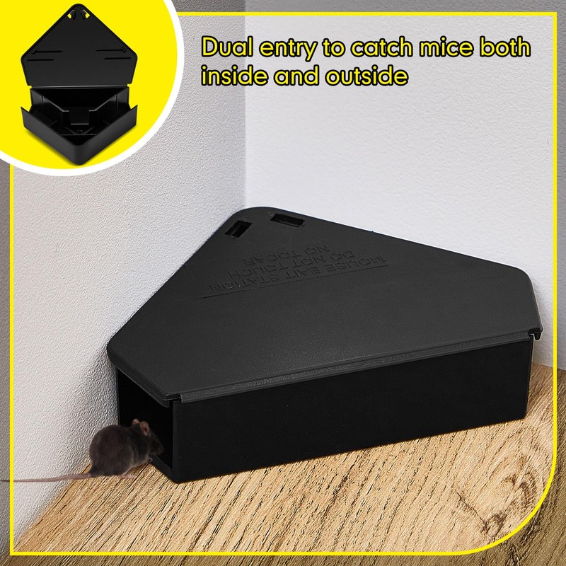 Qualirey 2 Pcs Mice Station with Key Triangle Mouse Station