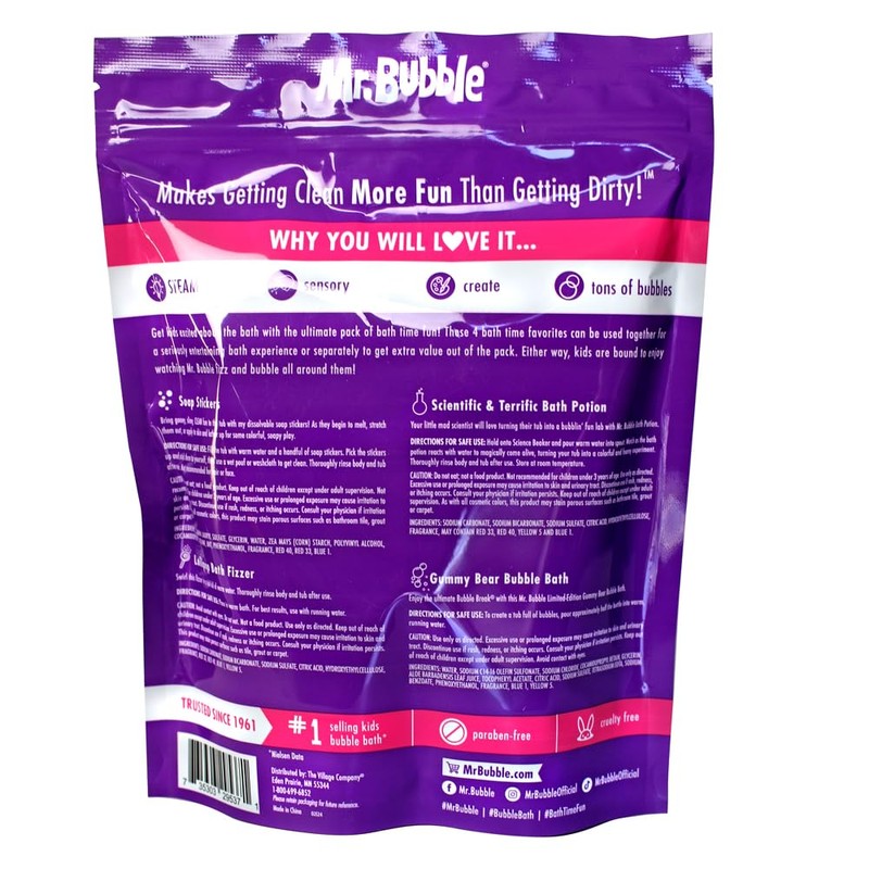 Mr. Bubble Ultimate Pack of Bath Time Fun 4 Favorites,