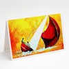 Caroline's Treasures Sailboat Break Away Greeting Cards Pack of 8