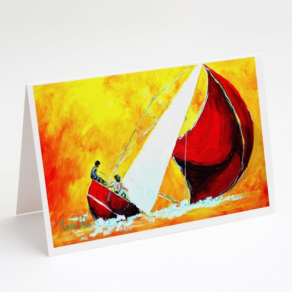 Caroline's Treasures Sailboat Break Away Greeting Cards Pack of 8