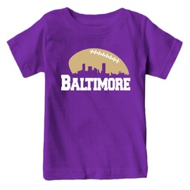 Xtreme Apparrel Baltimore Football Skyline Kid's Fan T-Shirt (Purple Shirt, 4T)
