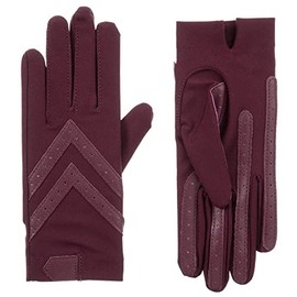 Isotoner Women's smartDRI Chevron Shortie Touchscreen Gloves - 30004 (Large/XL, Plum)