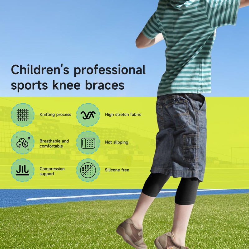 HOCAFER 2 Pairs Kids Knee Braces, Knee Compression Sleeve for