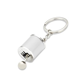 Mearo Six Speed Manual Transmission Gear Shift Fidget Toy Keychain, Automotive Part Car Keychain Key Chain Accessories (White)