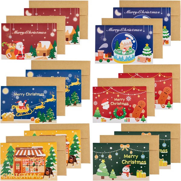 Mainiusi Christmas Cards with Envelope Set of 12, Christmas Card