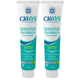 CloSYS Fluoride Toothpaste, 7 Ounce (Pack of 2) Gentle Mint, Whitening, Ename...