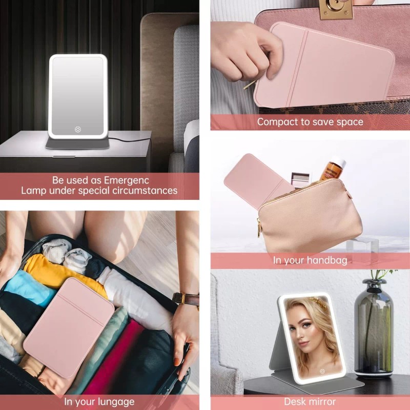 JOON Sapateras Con Espejos Espejo De Bolsillo Con Luz Led