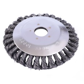 6-Inch Rotary Steel Wire Weed Brush Blade with Universal Adapter Kit - Round Steel Wire Brush Compatible with Husqvarna, Stihl, Ego, Oregon