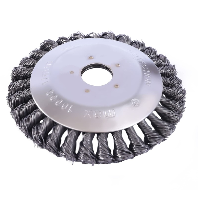 6-Inch Rotary Steel Wire Weed Brush Blade with Universal Adapter