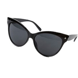Ardisle Cat Eye Sunglasses Ladies Women Retro Vintage Shades Oversized Designer Large (Bright Black)