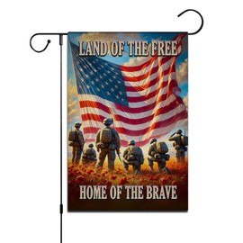 LAGMEUP8386 Patriotic Tribute Garden Flag - 12x18 Inch Double-Sided Military-Inspired Design, All-Weather Polyester Outdoor Decor for Memorial Day & 4th of July