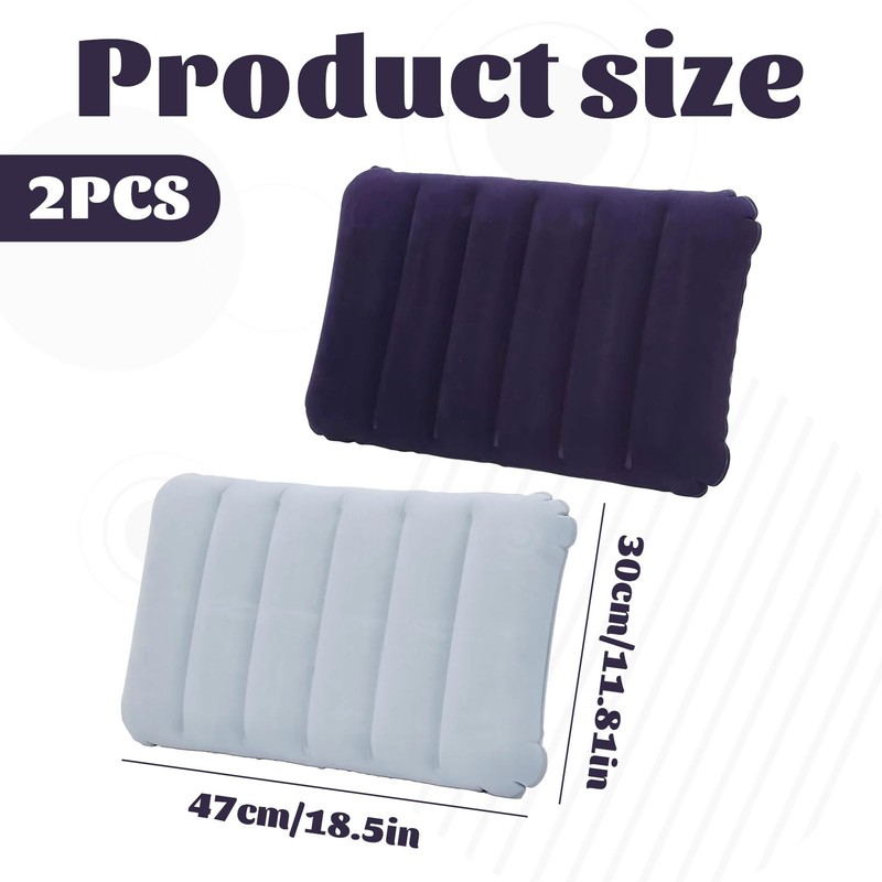 2 PCS Inflatable Pillows,Ultralight Compact Blow Up Pillow,Portable Inflatable Travel