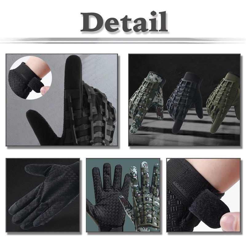 [ホワイトファング] グローブ タクティカル バイク アウトドア サバゲー プロテクター 滑り止め メンズ NT360(グリーン)