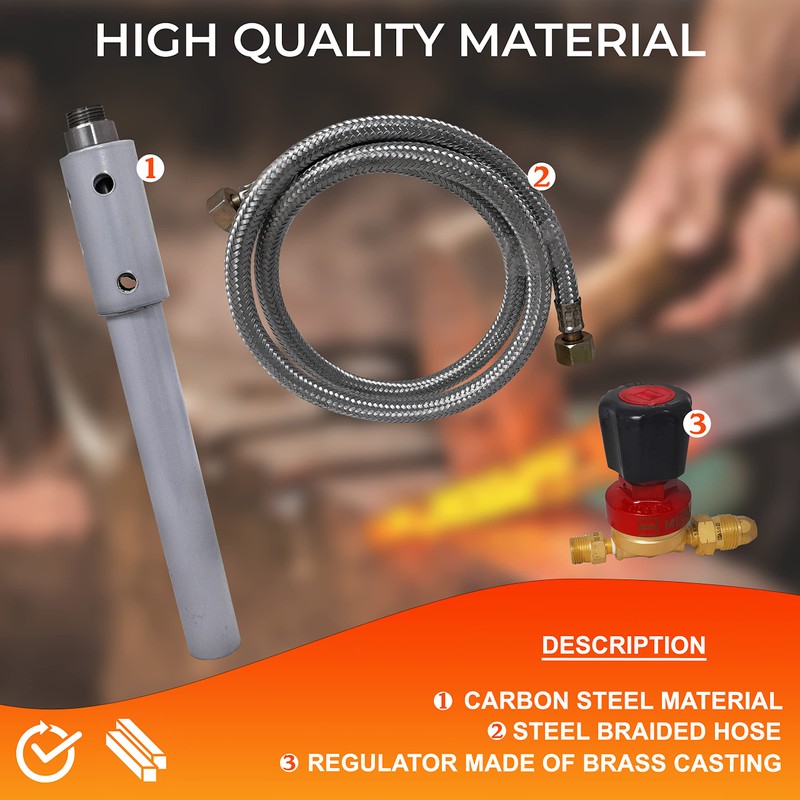 FEBTECH - Propane Forge Single Burner Kit for Blacksmithing Furnace