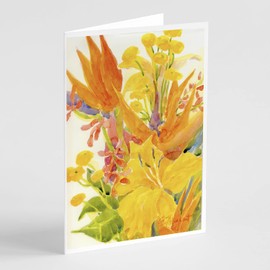 Caroline's Treasures Flower - Bird of Paradise Greeting Cards and Envelopes Pack of 8