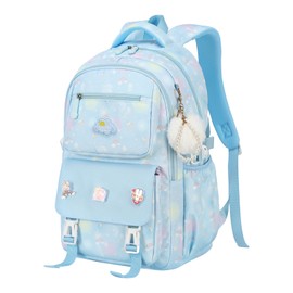 Vaphayva Cute Backpack for Girls,15.6'' School Backpack for Girls,Waterproof & Large Capacity Kids Backpack Ages 6-12 (Blue)