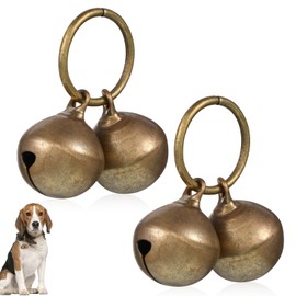 Qulkws 4 Pcs Dog Collar Bells, Bells for Cat Collars, Pet Training Bell, Copper Bell, Loud Charms for Dogs and Cats, Pet Pendant Accessories, Anti-Lost