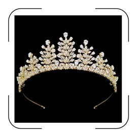 Tiaras doradas de boda para novia 5A con circonitas cúbicas para mujeres, concurso, graduación, tocado de quinceañera dulce 16 accesorios para el cabello