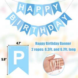 DomeStar - Cartel de cumpleaños azul para decoración de fiesta de cumpleaños para niños