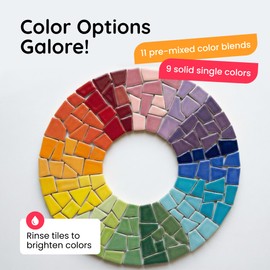 Verz Tile Ceramic Mosaic Tiles for Crafts & Art Projects 200 Grams Vibrant Colors Pieces Fit Together Like a Puzzle Endless Creative Ideas for Mosaic Art DIY Hobbies Small Sizes (Multi Color 2)