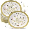 50 PCS Merry Christmas Oval Paper Plates Happy Holiday Disposable