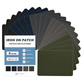 Iron on Patches for Clothes, 20 Pieces Patches for Cloth, 100% Cotton Fabric Patches for Clothing, Bag, Hat Repair, Clothing Repair Decorating Kit 3.7" by 4.9" (9.5 cm x 12.5 cm, Dark Colors Series)