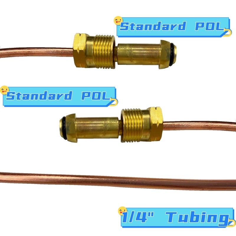 MCAMPAS 15" High Flow Propane Copper Pigtail Hose, Male POL