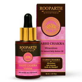 Rooparth Ayurveda Nabhi Chakra Miraculous Belly Button Oil - 100% Natural All-in-One Belly Button Oil for Healthy Hair, Skin & Body with Ajwain, Ginger, Neem, Heeng & Pure Cow Ghee 30 ml | 1 fl oz